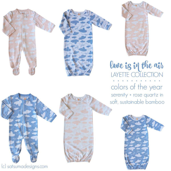 Baby Footed Romper with Zipper - Love is in the Air Collection